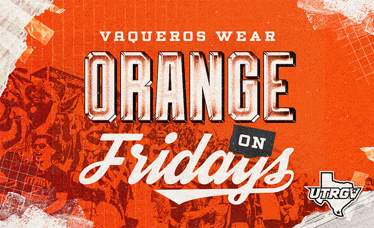 Starting tStarting this Friday, UTRGV invites students and community members to wear and display orange every Friday to show their school spirit.. Starting tStarting this Friday, UTRGV invites students and community members to wear and display orange every Friday to show their school spirit..
