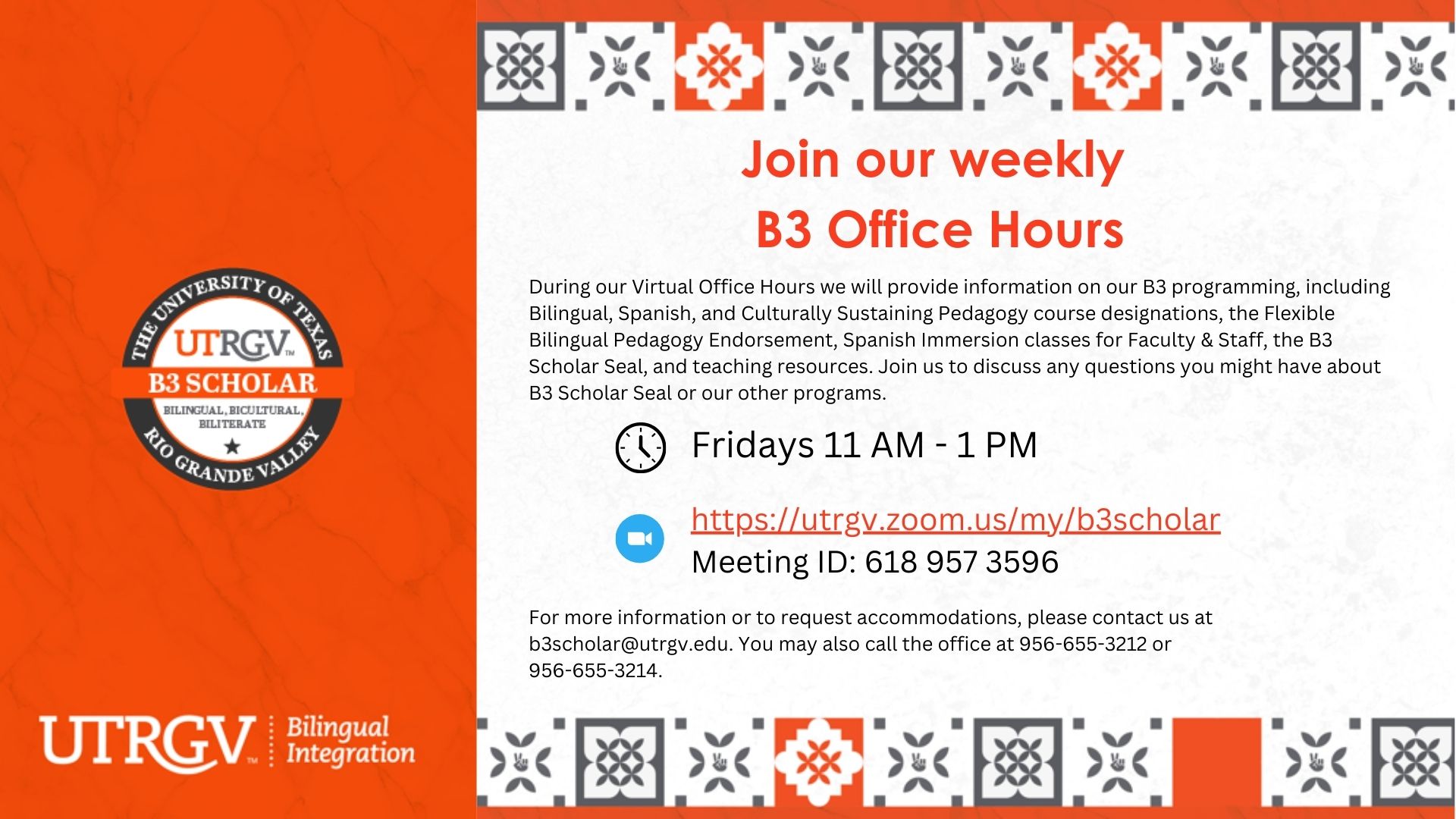 b3 virtual office hours