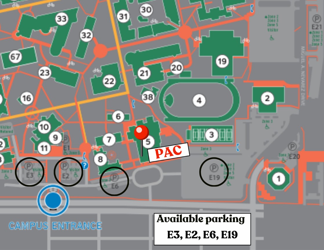 Parking Map for the PAC center