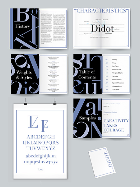 Specimen Booklet for the Didot Typeface by Fatima Saucedo (Student)