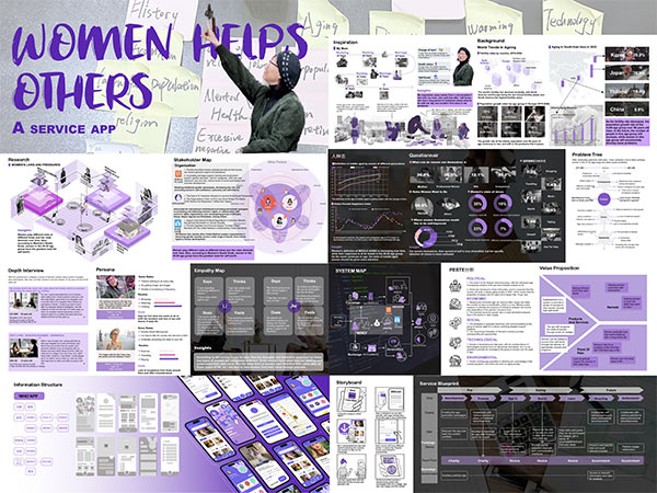 “Women Helps Others” Infographic Poster by Liu Zhe-Min (Student)