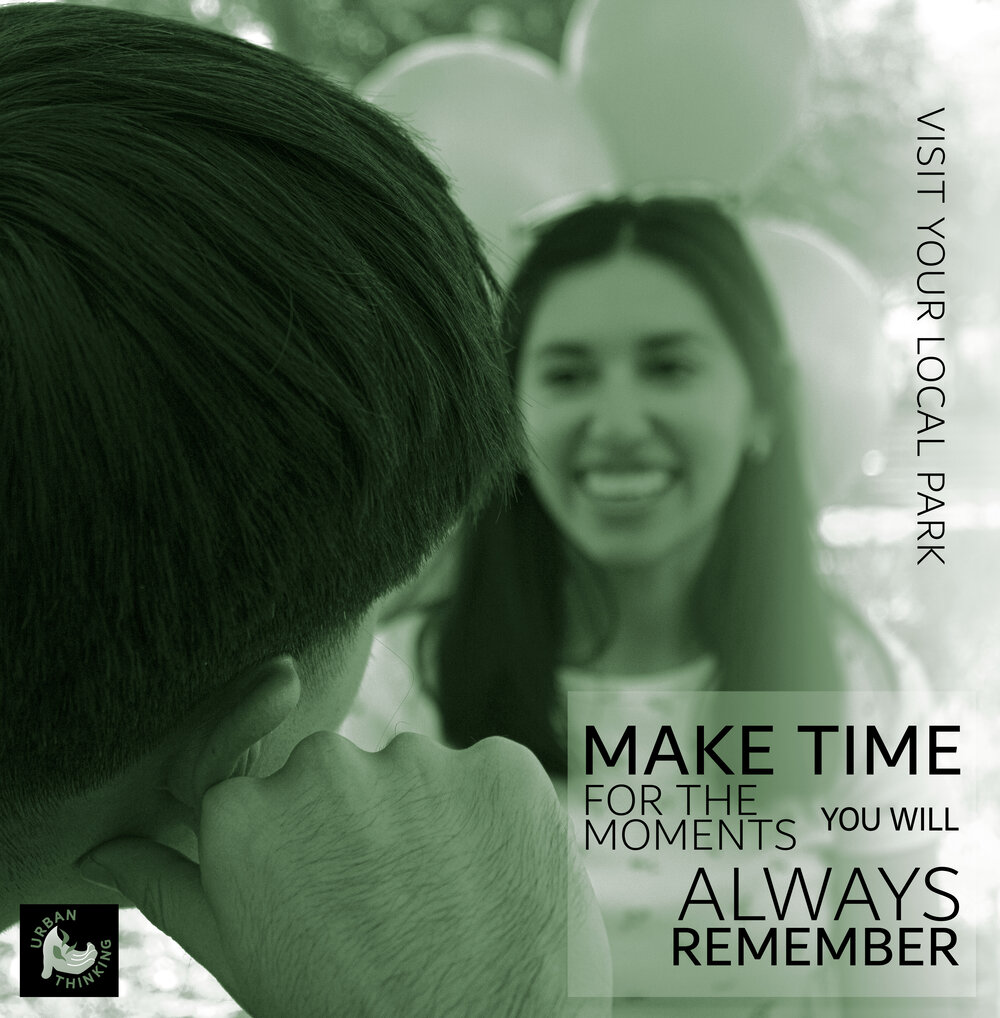 Make Time / 24” x 24” / This poster is an advertising effort that is meant to display parks as centers of socialization where individuals can connect with each other.