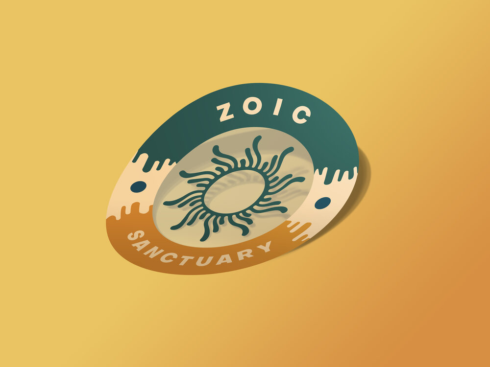 Zoic Sanctuary Round Transparent Sticker / 2” x 2”
