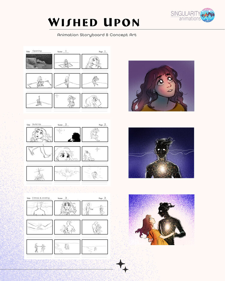 Singularity Studios Storyboards and Concept Art for animated film “Wished Upon”