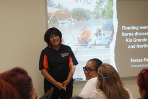 Dr. Teresa Feria giving her presentation for the Promotoras on June 8th