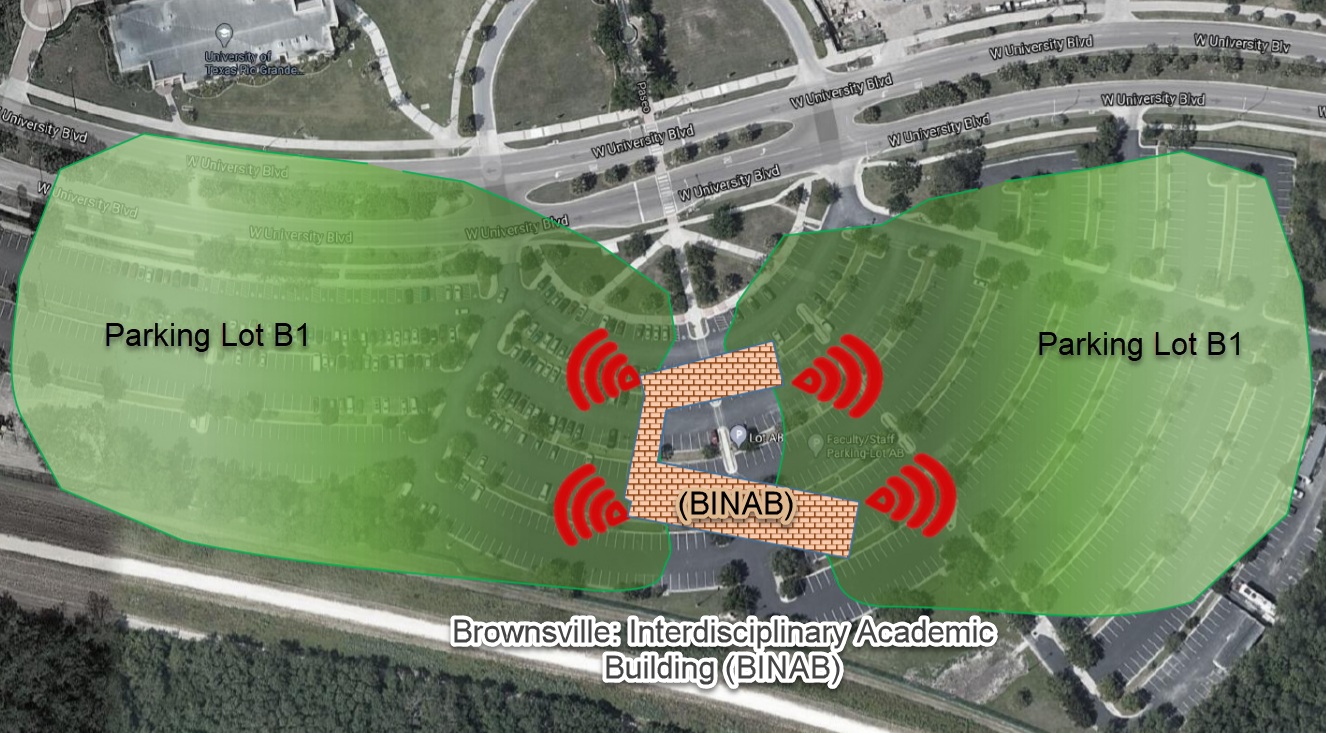 NEW! Wi-Fi Access in Brownsville Parking Lot B1 surrounding the BINAB building! post content graphic.