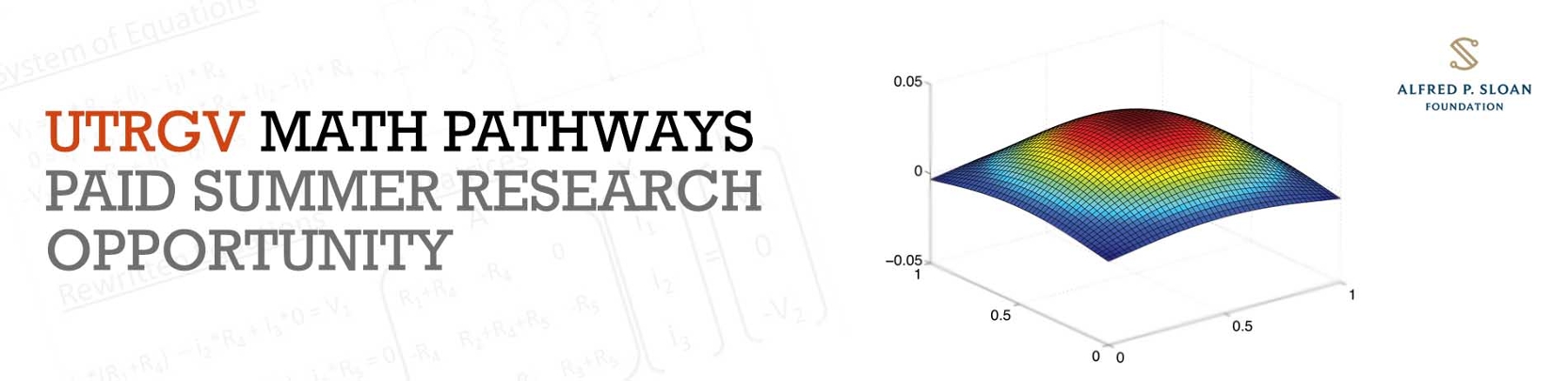 UTRGV MATH PATHWAYS PAID SUMMER RESEARCH OPPORTUNITY Page Banner 