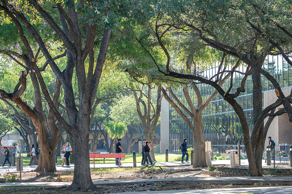 UTRGV campus in Edinburg on first day of Fall 2024 semester. (UTRGV Photo by Paul Chouy)