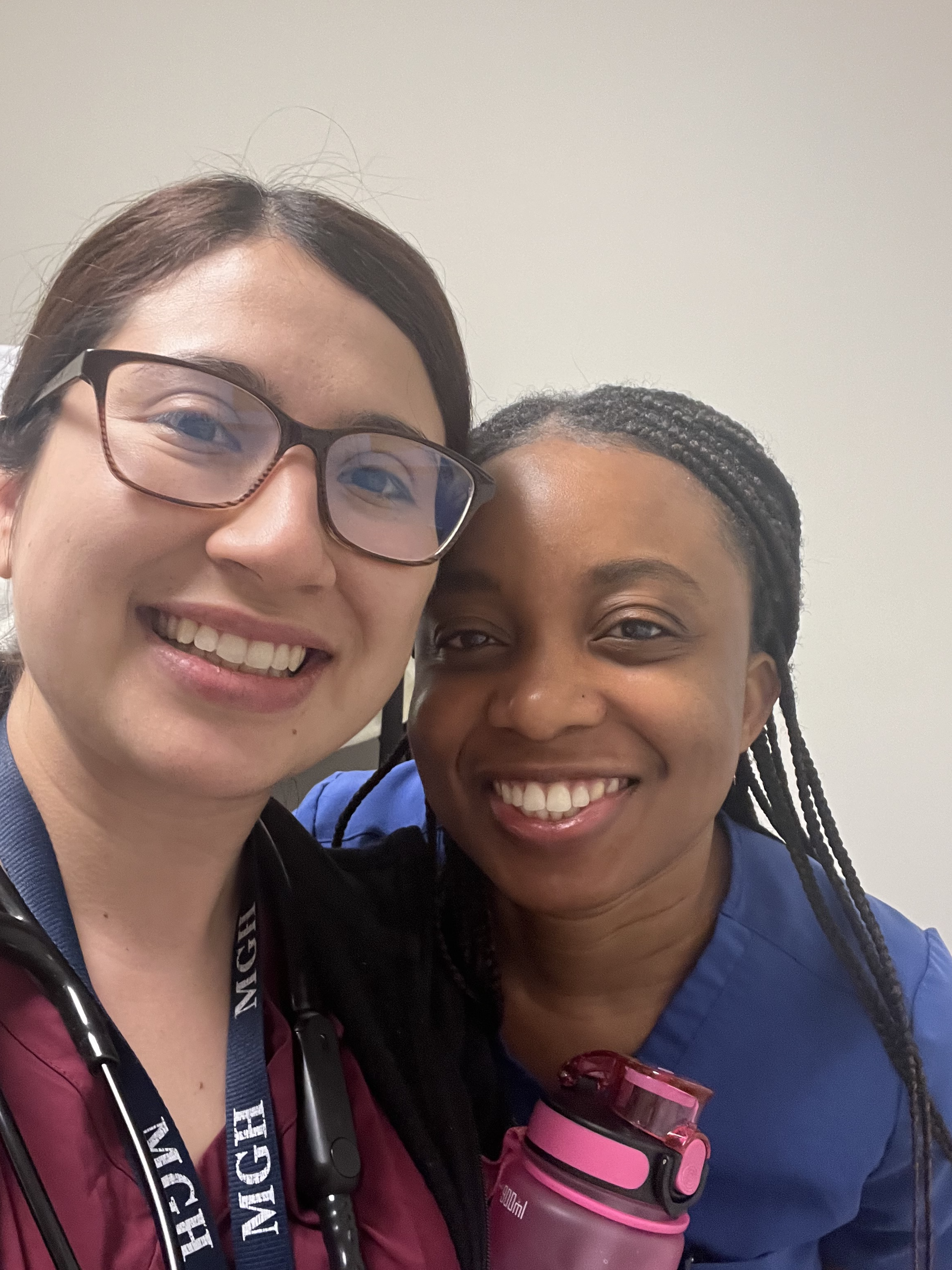 Dr. Adriana Saavedra-Simmons is pictured with Dr. Unyime-Abasi Eyobio, both UTRGV School of Medicine students