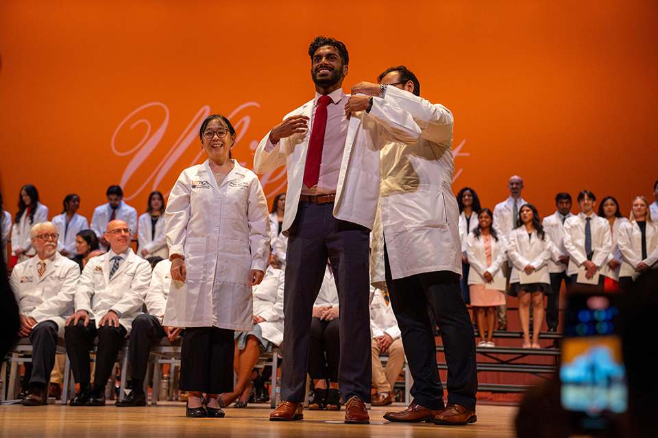 The UTRGV School of Medicine officially welcomed the Class of 2027 with a White Coat Ceremony on Saturday, July 27, in Edinburg at the UTRGV Edinburg Campus - Performing Arts Complex. (UTRGV Photo: Heriberto Perez-Zuniga)