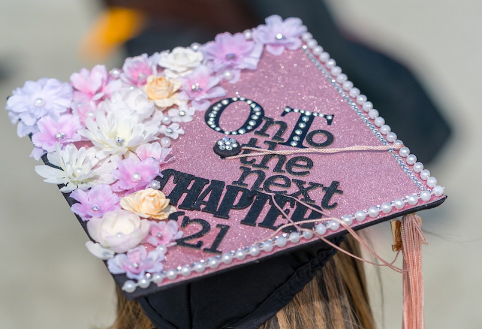 decorated graduate cap | On to the next chapter '21