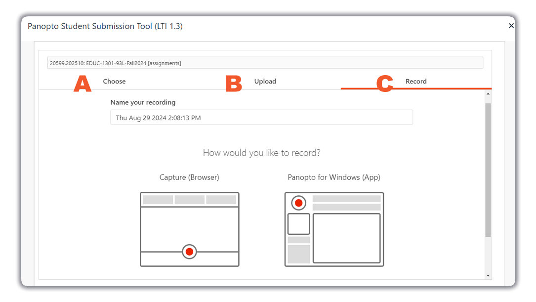 Selecting video to submit