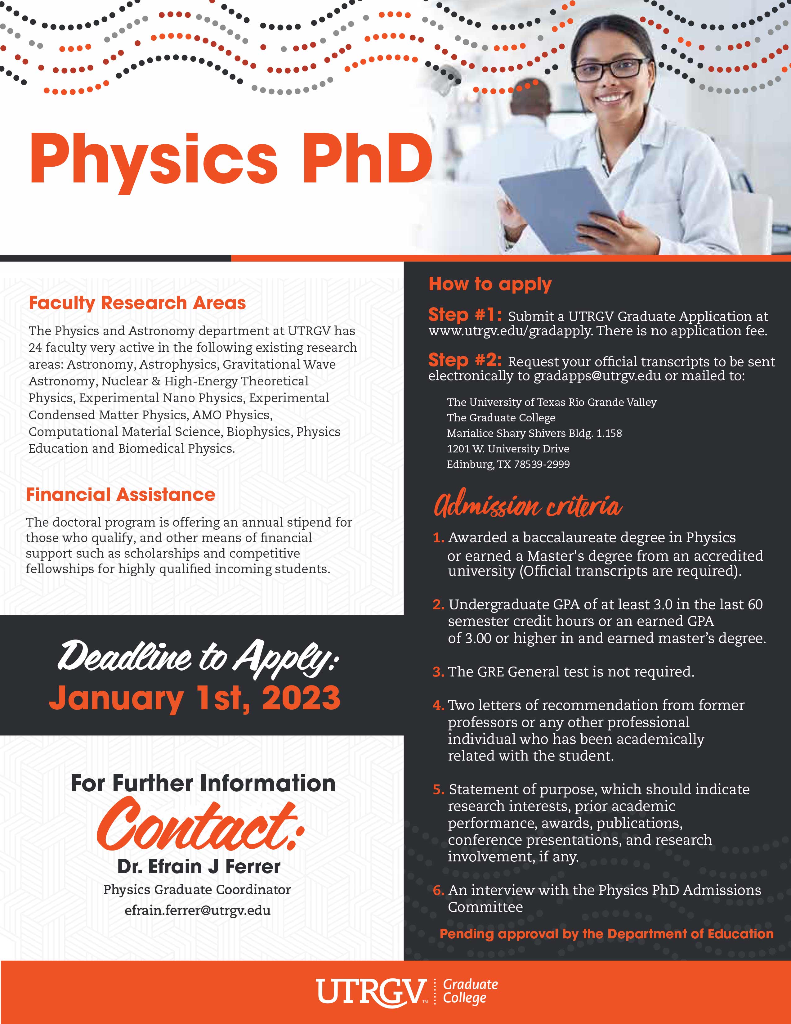 phd in physics through distance education