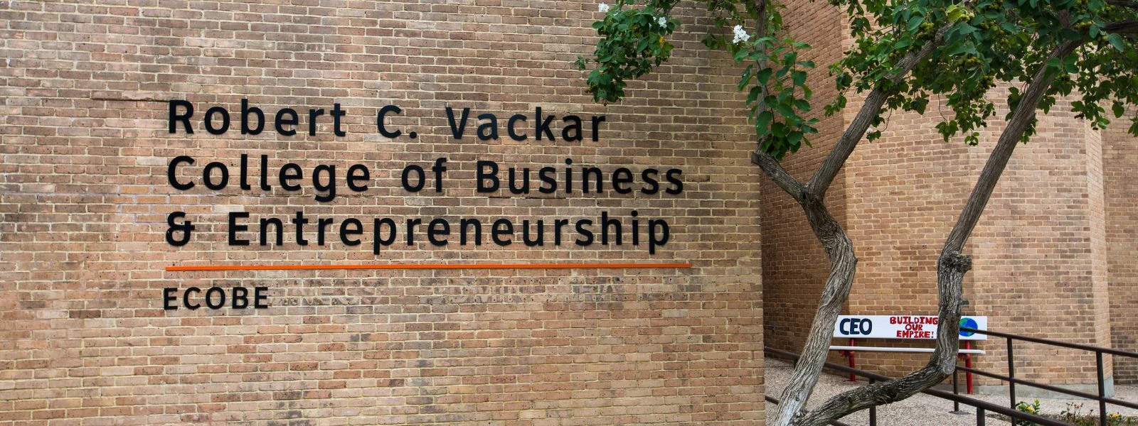 Exterior of the Robert C. Vackar, College of Business and Entrepreneurship building