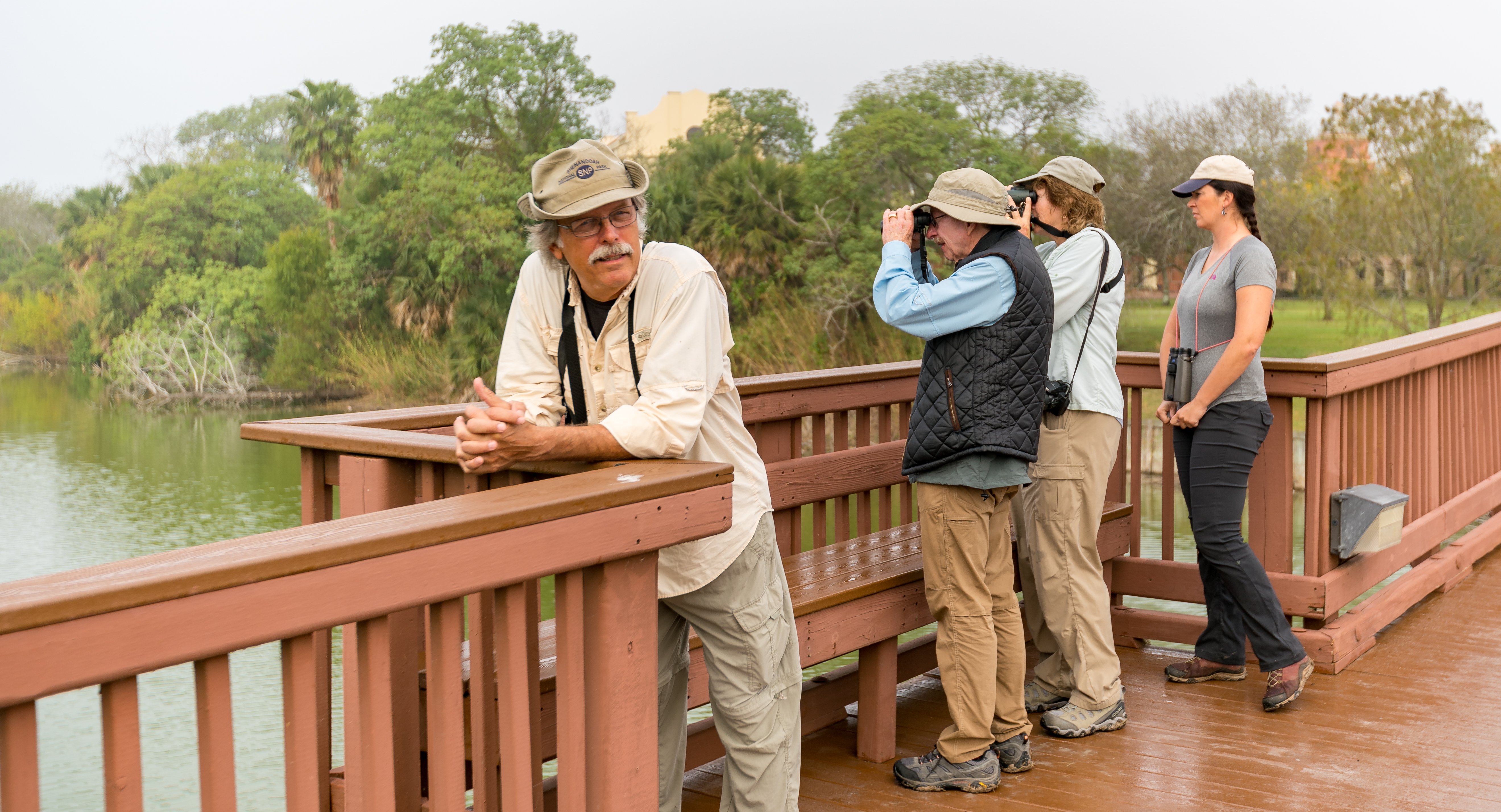 A group enjoys a birding trip at UTRGV in Brownsville