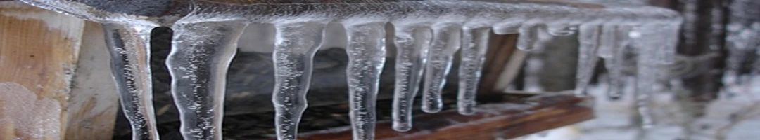 Frozen edges of a roof.