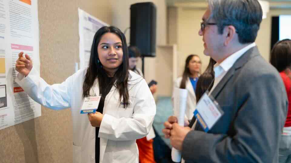 High School student presenting her research poster at UTRGV’s 7th Annual STEM Education Conference. (Courtesy Photo)